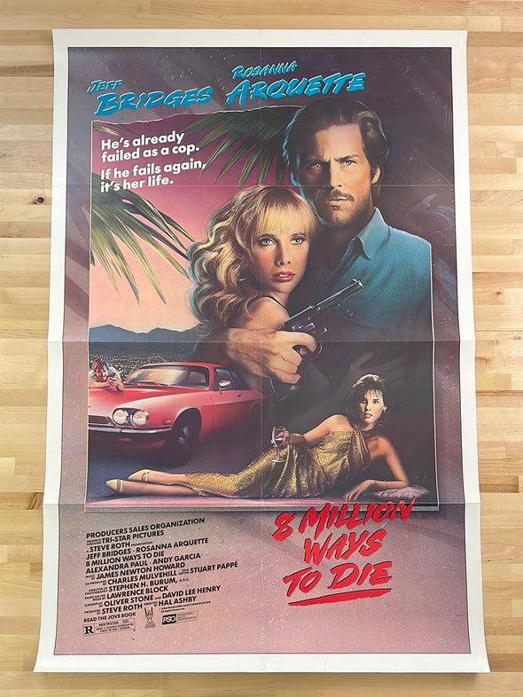 8 Million Ways To Die - 1986 movie poster original 27x40