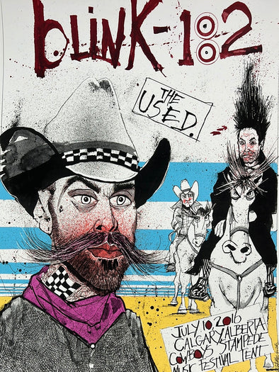 Blink 182 - 2016 Joey Feldman poster Calgary, AB Stampede Corral
