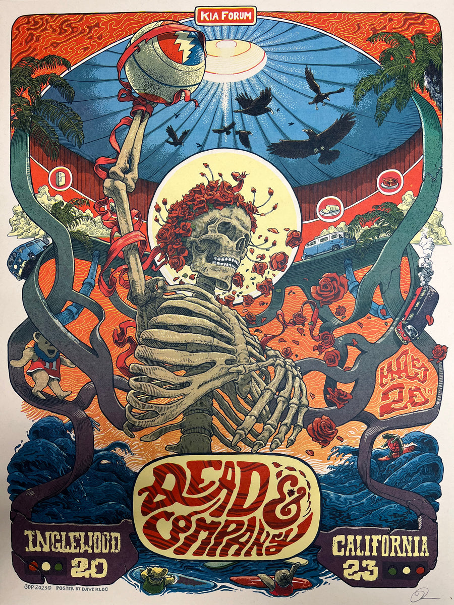 Dead & Company - 2023 Dave Kloc poster Inglewood, CA Kia Forum