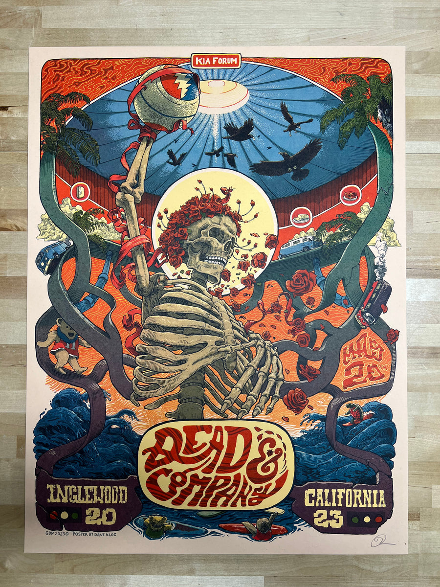 ケイブ ぐわんげ ポスター Dead & Company - 2023 Dave Kloc poster Inglewood, CA Kia Forum
