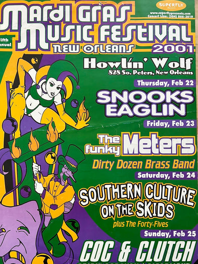 Mardi Gras Music Festival - 2001 poster New Orleans, LA Howlin' Wolf