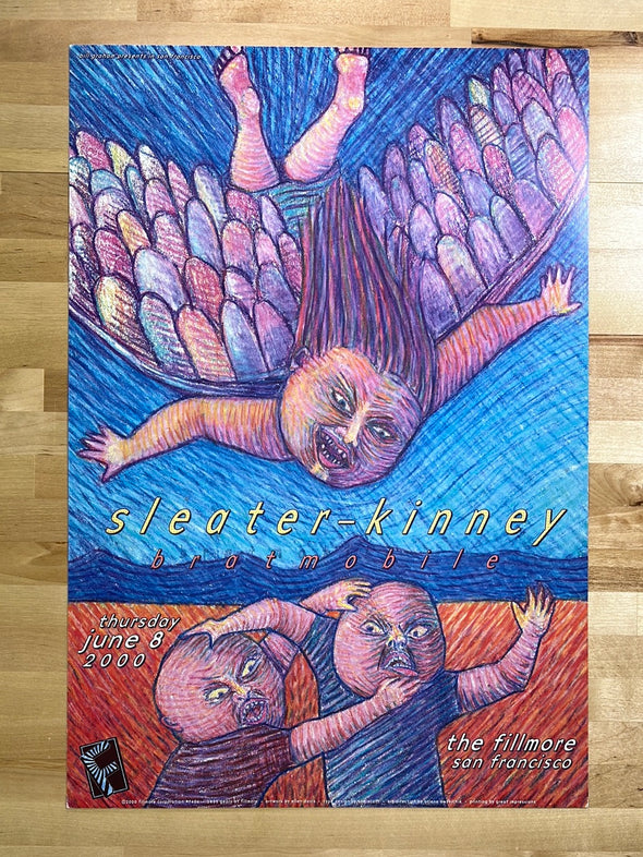 Sleater Kinney - 2000 Ellen Davis poster San Francisco, CA The Fillmore