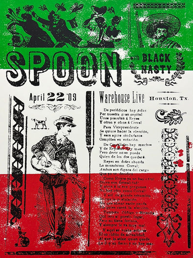 Spoon - 2009 Micah Smith poster Houston, TX Warehouse Live