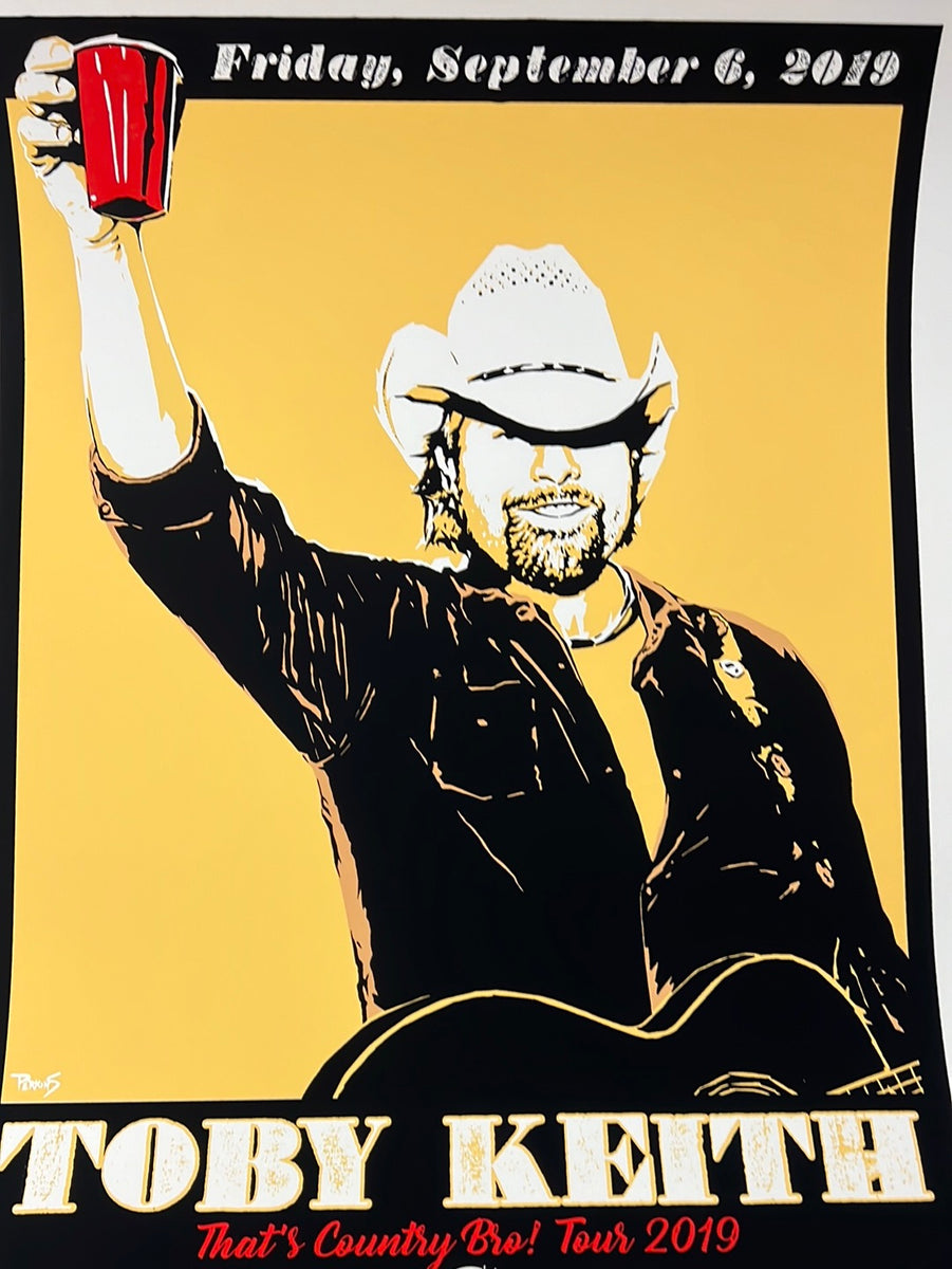 Toby Keith - Billy Perkins 2019 Poster Austin, TX H-E-B Center at