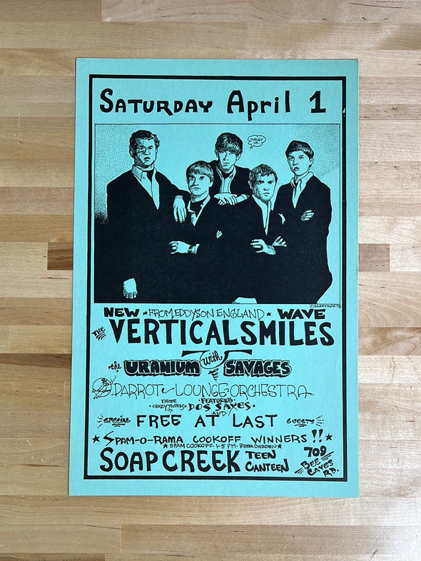 Vertical Smiles - 1978 promo poster Austin, TX Soap Creek Saloon