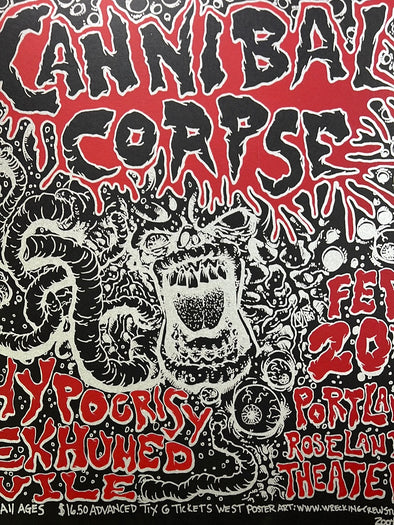 Cannibal Corpse - 2004 Mike Fisher Poster Portland, OR Roseland Theatre