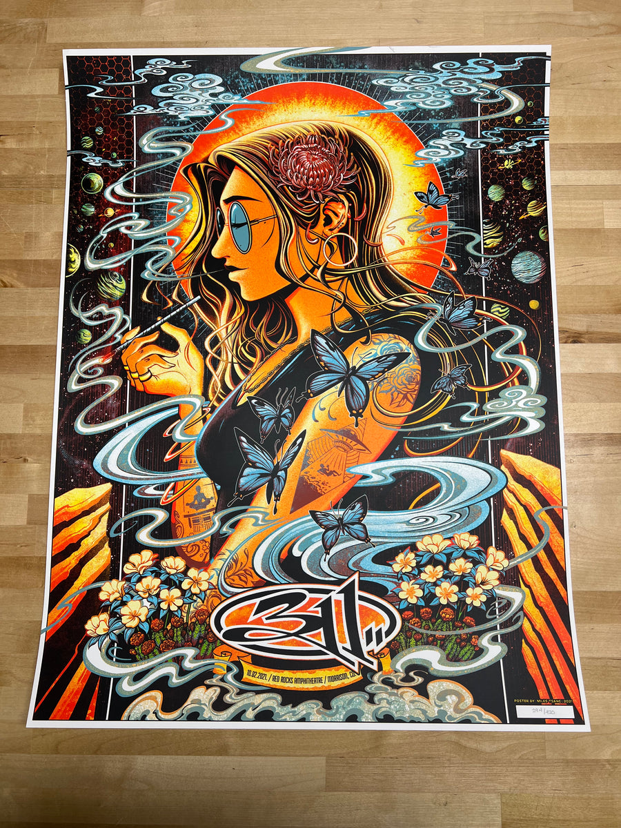 311 - 2021 Miles Tsang poster Morrison, CO Red Rocks Amphitheatre