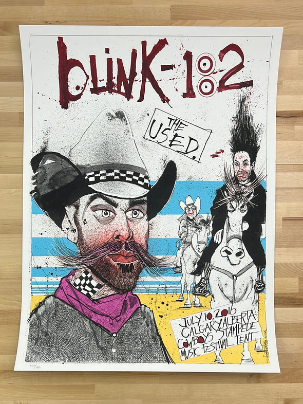 Blink 182 - 2016 Joey Feldman poster Calgary, AB Stampede Corral