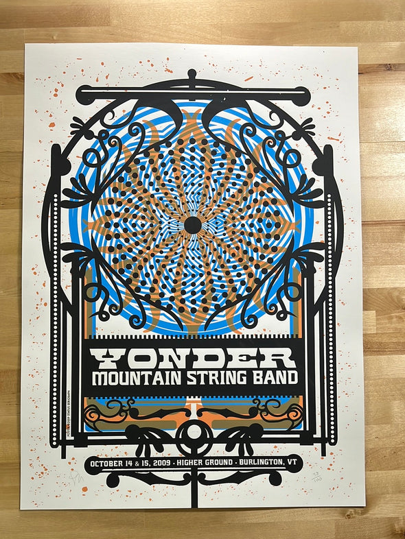 Yonder Mountain String Band - 2009 Status Serigraph poster Burlington, VT