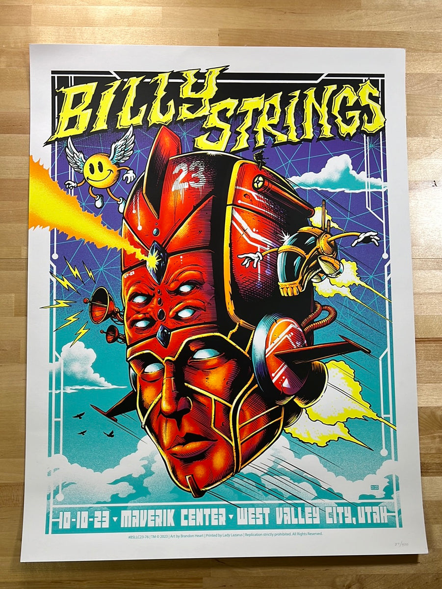 Billy Strings - 2023 Brandon Heart poster Maverik Center