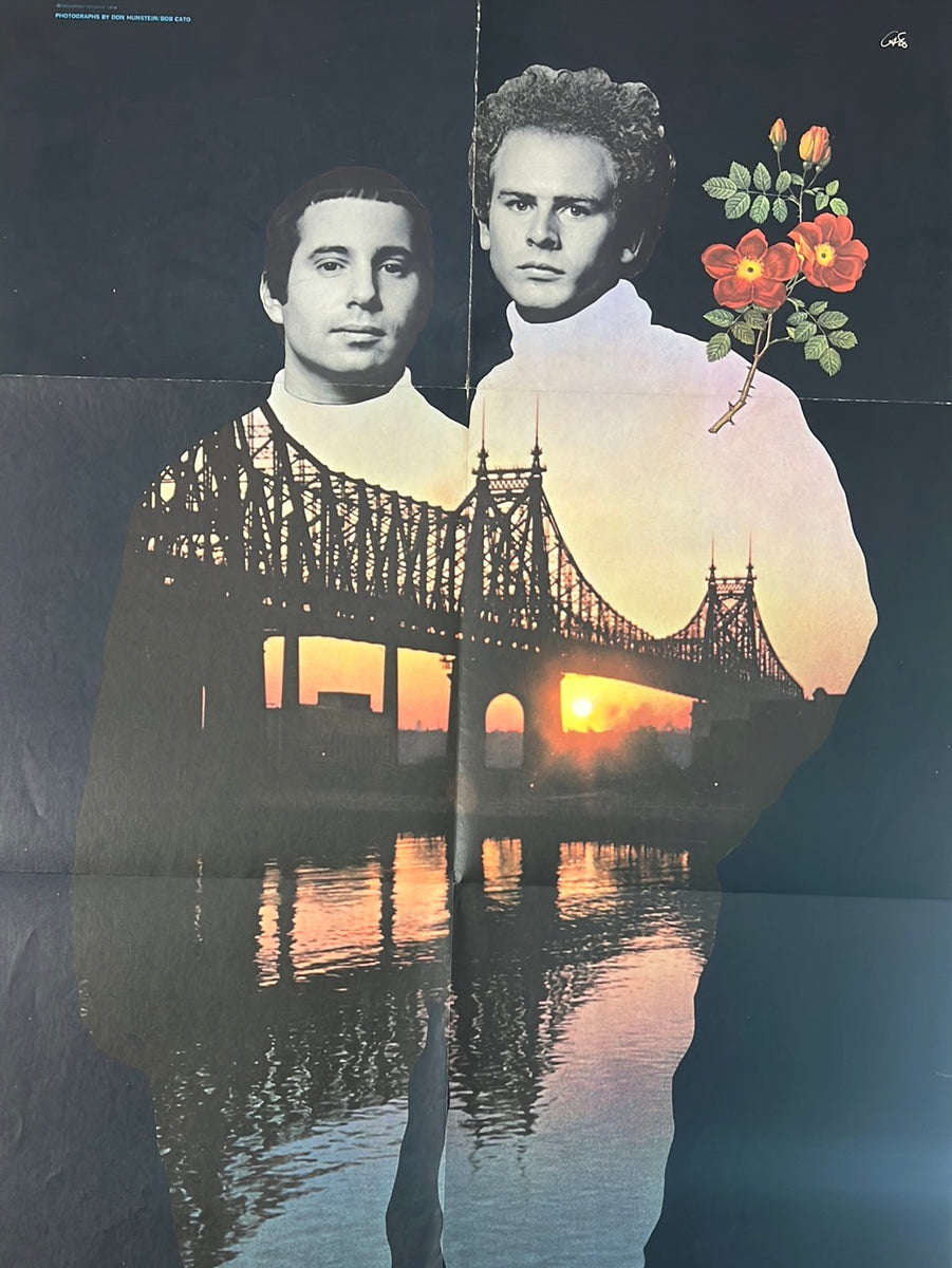 Simon & Garfunkel - 1968 Don Huntein Bookends Album Insert Poster Columbia  Records