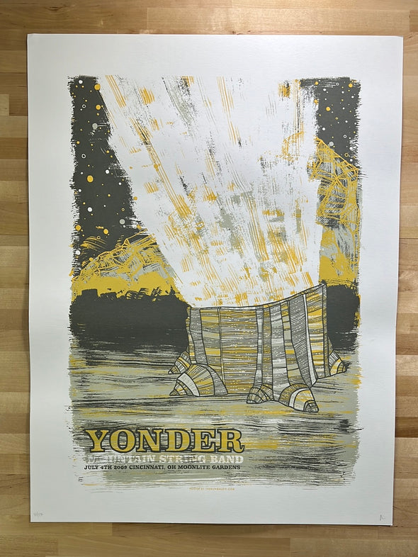 Yonder Mountain String Band - 2009 John Vogl poster Cincinnati, OH Moonlite Gardens
