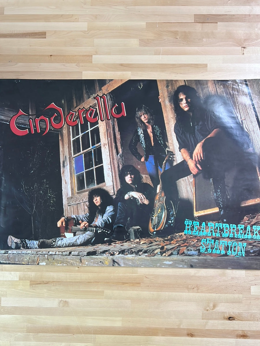 Cinderella - 1990 Heartbreak Station promo poster original vintage