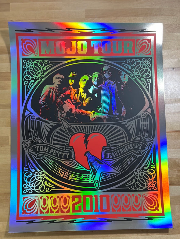 Tom Petty And The Heartbreakers - 2010 Shepard Fairey poster Mojo Tour FOIL