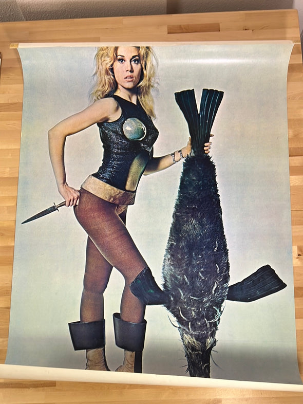 Barbarella Jane Fonda - 1968 movie poster original vintage 29x43 recalled