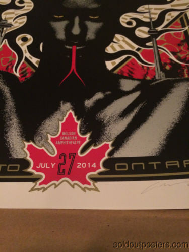 Soundgarden - 2014 Adam Pobiak Toronto poster print Molson Amphitheatre red