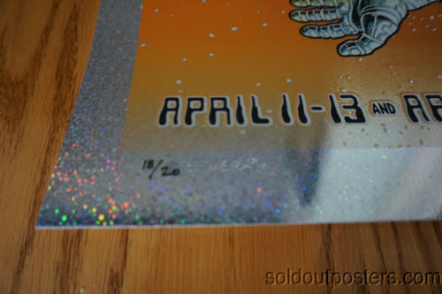 Coachella - 2014 EMEK poster print Indio SUNSET GLITTER FOIL signed numbered