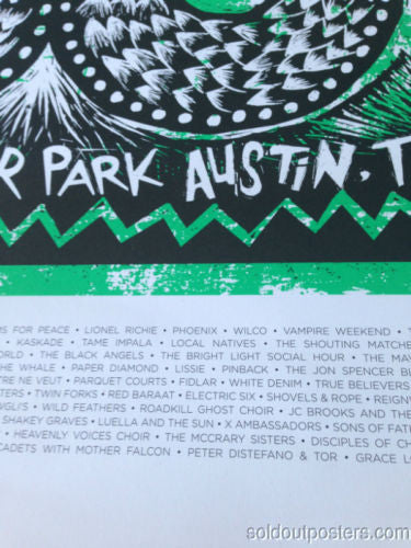 Austin City Limits Festival - 2013 Carlos Hernandez poster #'d print ACL weekend 2