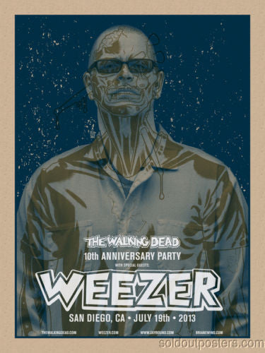 Weezer - 2013 Brian Ewing The Walking Dead Set (4) prints Choking Blue Colorway