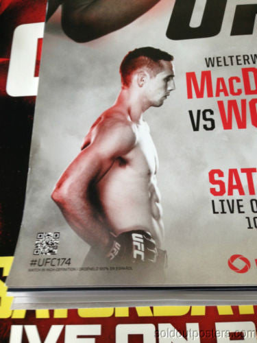 UFC 174 - 2014 poster print Johnson vs. Bagautinov and Macdonald vs. Woodley MMA