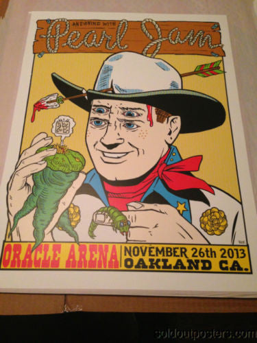 Pearl Jam - 2013 Frank Kozik poster print Oakland, CA Oracle Arena