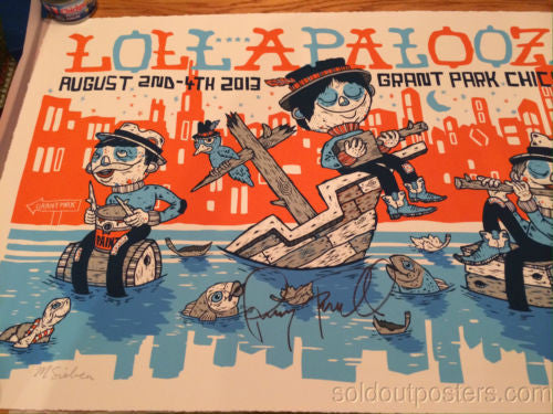 Lollapalooza - 2013 Artist poster print SIGNED & NUMBERED Perry Farrell Sieben