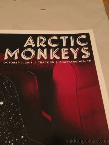 Arctic Monkeys - 2013 Third Alert Designs Poster Chattanooga, TN Track 29
