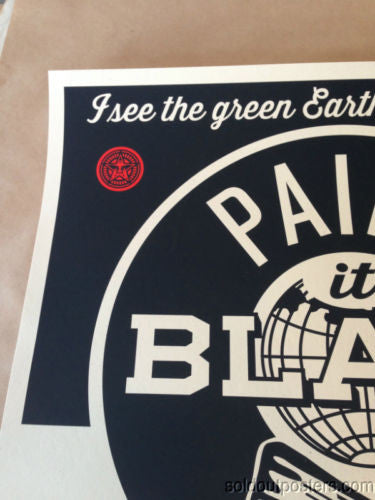 Paint it Black (brush) - 2014 Shepard Fairey poster print earth green NRDC Obey