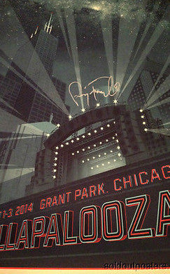 Lollapalooza - 2014 Tim Anderson poster print SIGNED & NUMBERED Perry Farrell