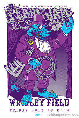 Pearl Jam - 2013 Ames Brothers poster purple gorilla monkey Wrigley Field S/N AP ed