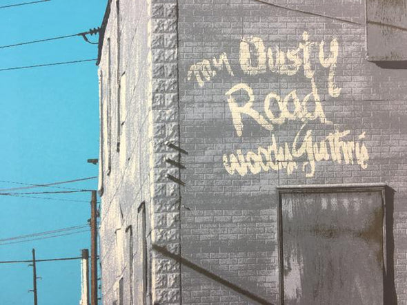 Woody Guthrie My Dusty Road - 2009 Dan MacAdam Crosshair Poster Art Print