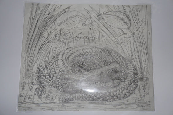The Enormous Crocodile - 2015 Zeb Love Original sketch drawing