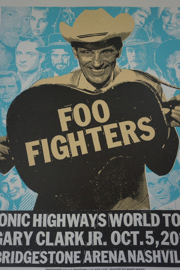 Foo Fighters - 2015 Print Mafia poster Nashville, TN Bridgestone Areaa