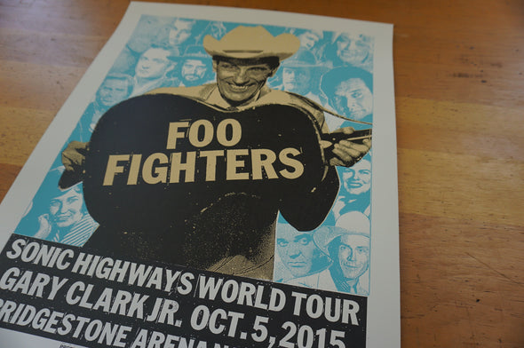 Foo Fighters - 2015 Print Mafia poster Nashville, TN Bridgestone Areaa