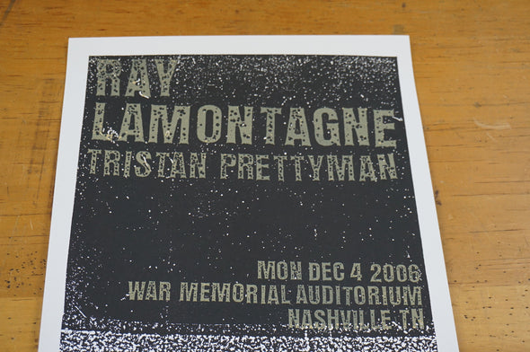 Ray Lamontagne - 2006 Print Mafia poster Nashville, TN War Memorial