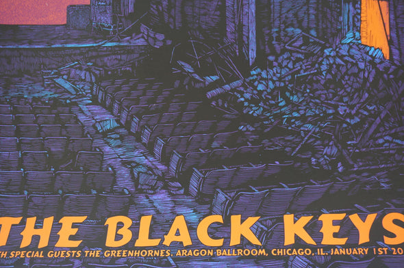 The Black Keys - 2011 Daniel Danger poster Aragon Ballroom Chicago