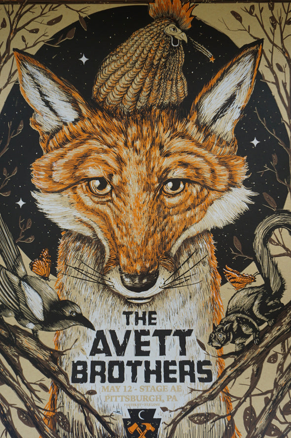 The Avett Brothers - 2016 Zeb Love poster Pittsburgh, PA Stage AE S/N