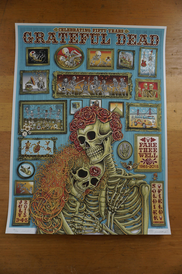 Grateful Dead Chicago - 2015 EMEK poster Fare Thee Well 87/150 GD50