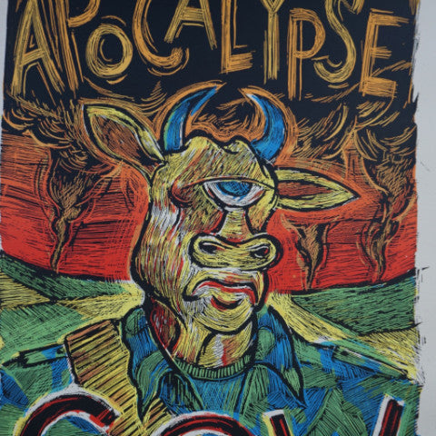 Apocalypse Cow - 2009 Dan Grzeca poster Chicago, IL Three Floyds