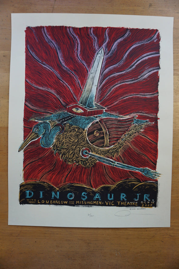 Dinosaur Jr - 2009 Dan Grzeca poster Chicago, IL Vic Theater