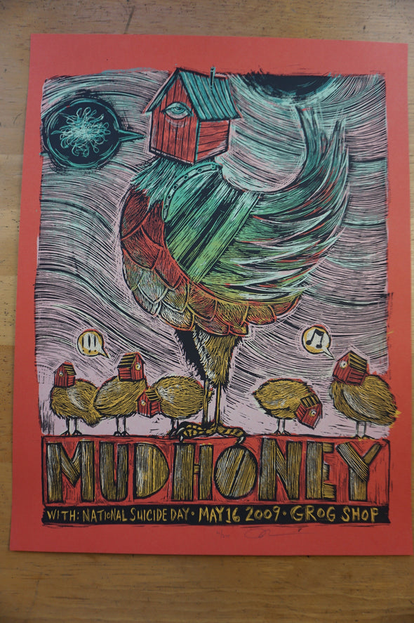 Mudhoney - 2009 Dan Grzeca poster Cleveland OH Grog Shop
