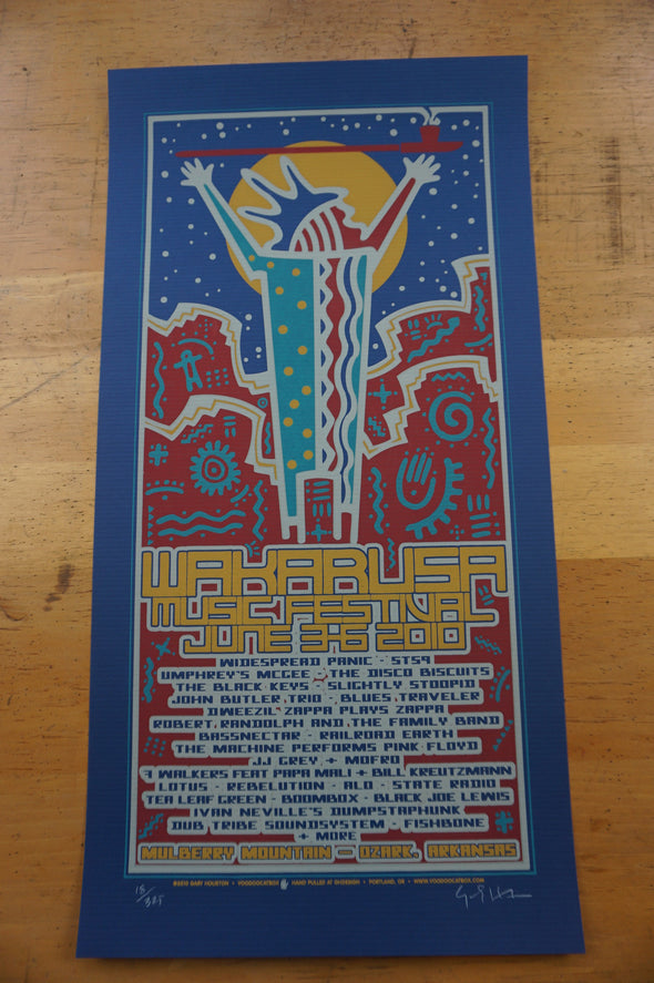 Wakarusa Festival - 2010 Gary Houston poster Ozark, AR Mulberry Mtn