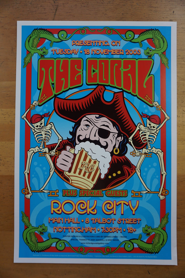 The Coral - 2003 Dennis Loren poster Nottingham Rock City