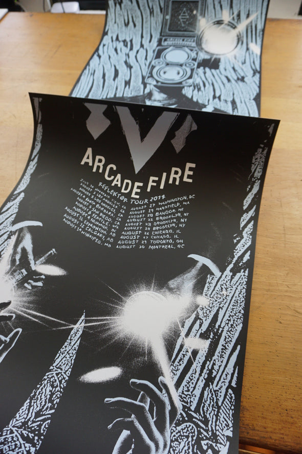 Arcade Fire - 2014 Rob Jones poster print Reflektor Tour BLUE Silent Giants