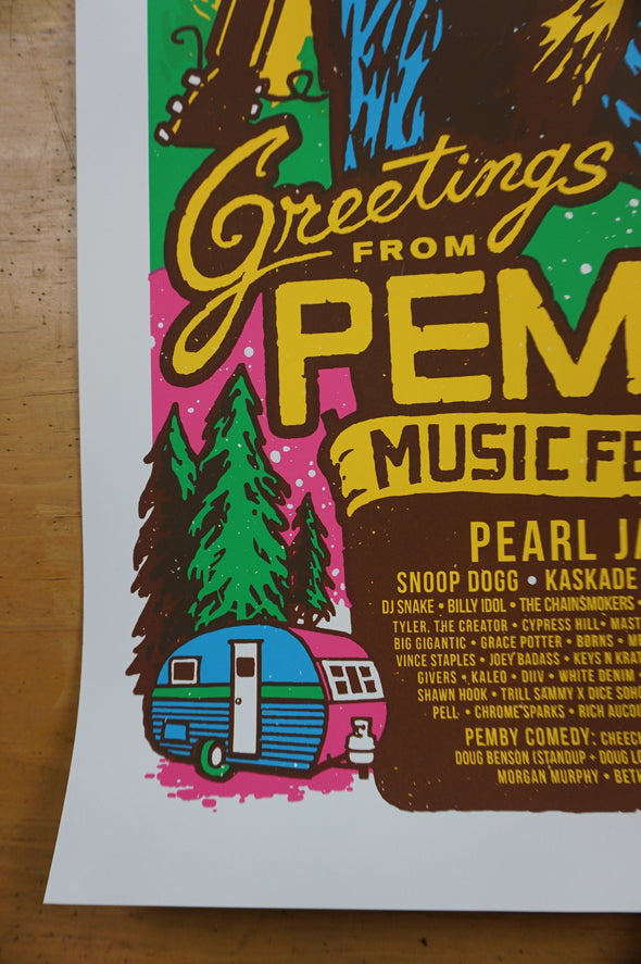 Pemberton Festival - 2016 Ames Brothers poster Pearl Jam Killers