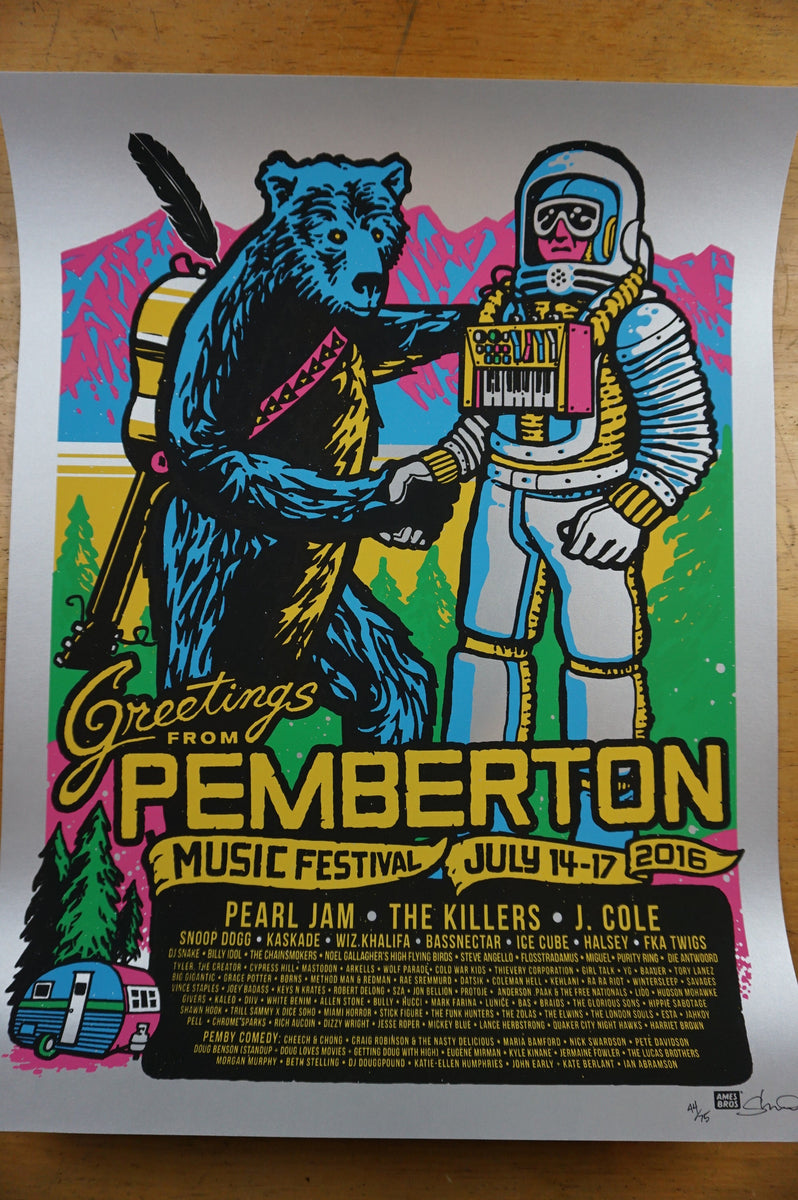 Pemberton Festival 2016 Ames Brothers poster VARIANT Pearl Jam Sold