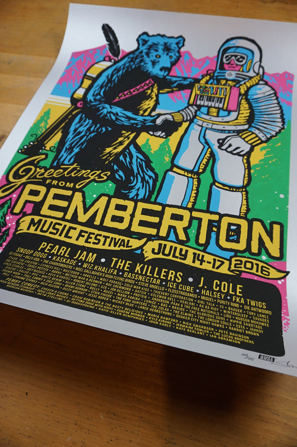 Pemberton Festival - 2016 Ames Brothers poster VARIANT Pearl Jam