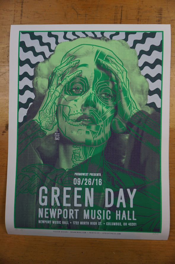Green Day - 2016 Brian Ewing poster Columbus Newport Music Hall