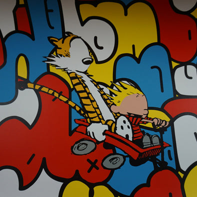 Old Friends - 2015 Jerkface poster street art Calvin and Hobbes