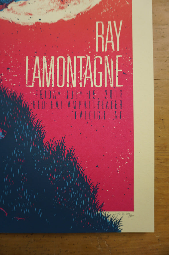 Ray LaMontagne - 2016 John Vogl poster The Bungaloo Raleigh Red Hat